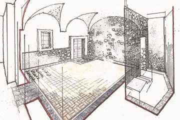 Progetto dei locali del piano terra, ex carceri, a destinazione  espositiva