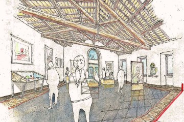 Progetto dei locali del piano terra, ex carceri, a destinazione  espositiva