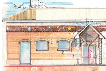 Progetto dell'arredo fisso: caratterizzazione fronti a fascia a formelle decorate in cotto. Progetto didascalico-esplicativo dello sviluppo storico di Cerveteri  